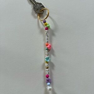 Happy As F/ck Beaded Keychain
